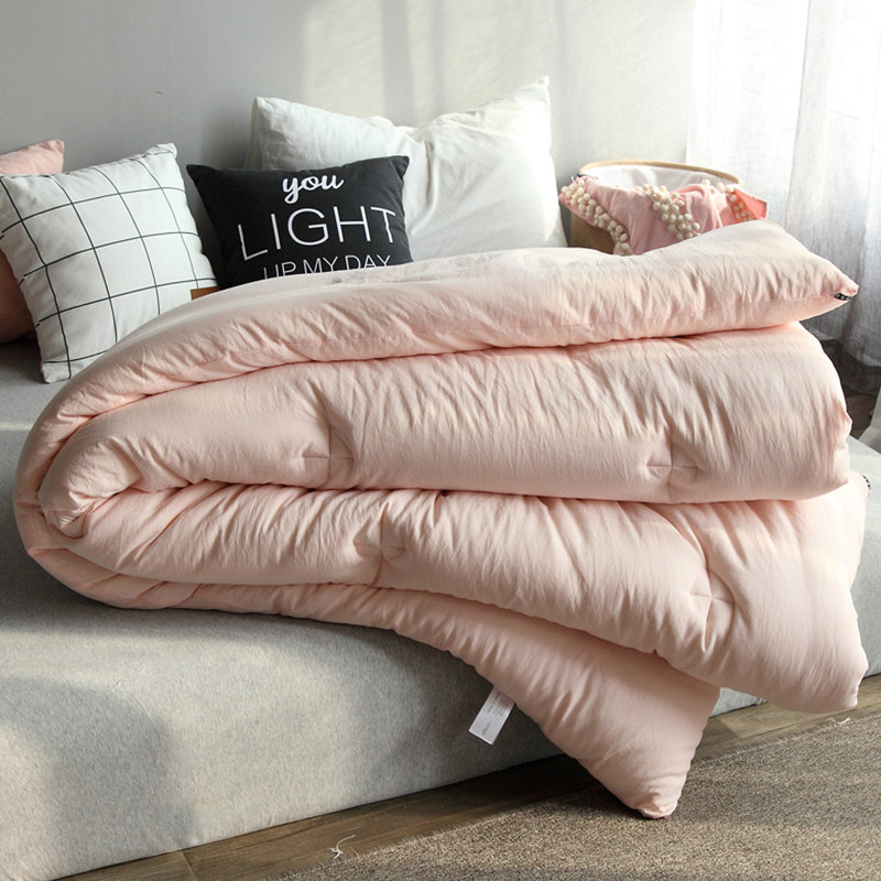 Brief quilted ground wool double 2 m thickened minimalist Single student quilt core washable pure color spring and autumn air conditioning