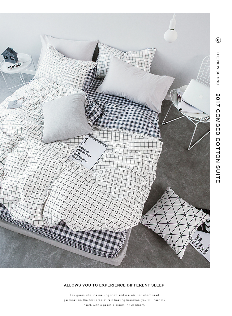 Chăn bông đơn giản Bắc Âu bao gồm bông dài chủ yếu cotton đôi 1,8 m ga trải giường chăn đơn chăn sưởi điện
