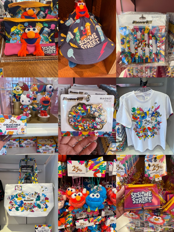 Universal Studios Japan 25Th Anniversary Sesame Street Elmo Cookie Monster Pendant Hello Kitty Minions Woody