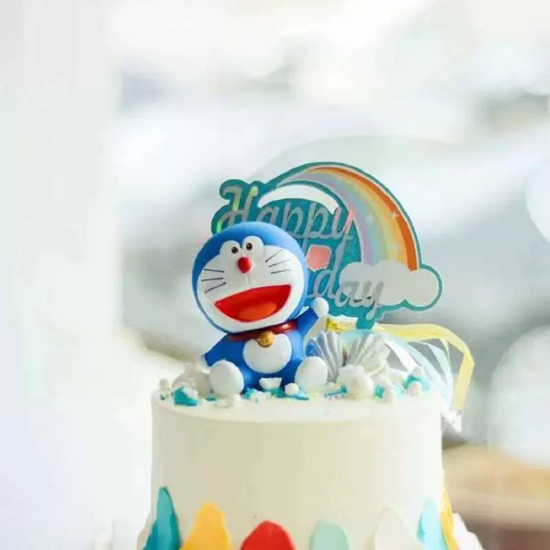 Trang trí bánh kem cho trẻ em chuông lớn Doraemon cười Trang trí bánh sinh nhật cho búp bê Doraemon - Trang trí nội thất