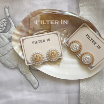 With Filter｜Eros Series Antique Vintage Baroque Hollow Lace Lace Embossed Angel Ear Clip