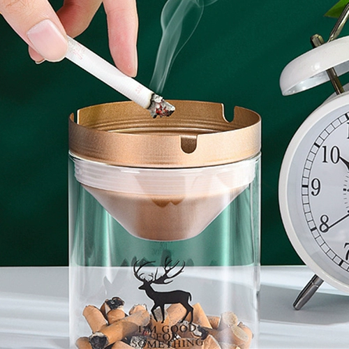 Воронка, стеклянная прозрачная ветрозащитная мультяшная пепельница из нержавеющей стали, в корейском стиле