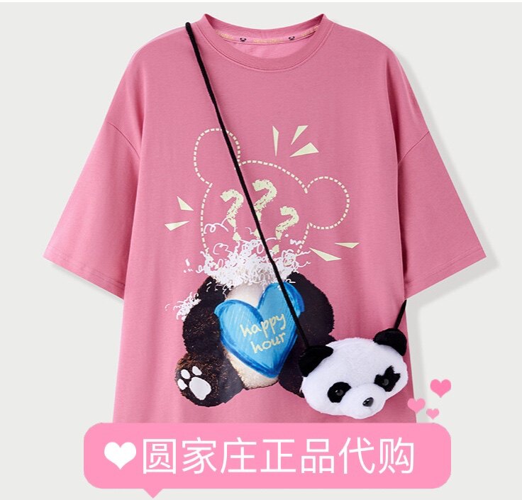LeDing 2022年新作 カジュアル パンダ柄 半袖Tシャツ（レディース） C2DAB2303