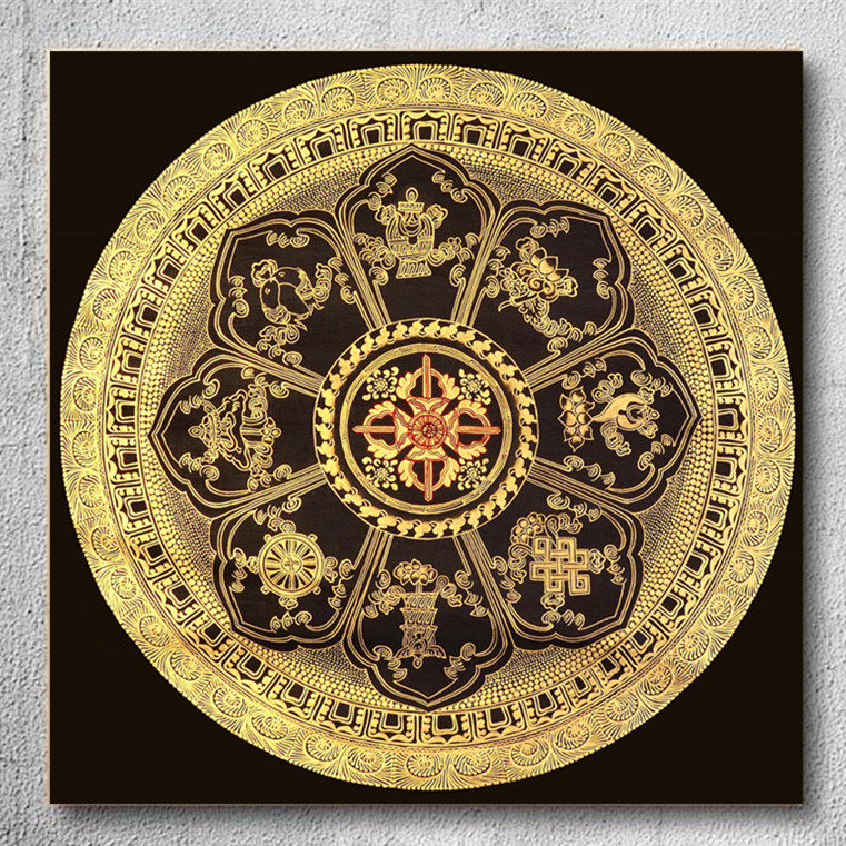 Babaotan City Thangka Coloring gold painting on canvas Coloring painting diy Buddhist gold painting Hand-painted(coloring world)