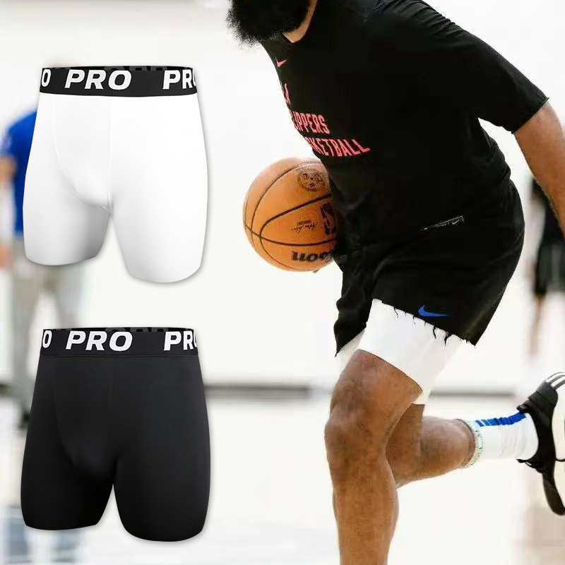 Men's Three-Quarter Compression Shorts, Quick-Drying, Breathable, Elastic, for Sports, Fitness, Basketball, Soccer, and Tackle Shorts
