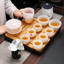 Liuli Kung Fu tea set LOGO gift custom glass tea set Company opening shop activities companion gift
