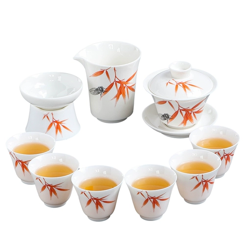 Sheep Fat Jade Kung Fu Tea Set One Amazing, Sancai Bowl Bowl Company Store Store Morep Mogos