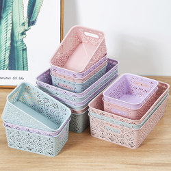 Hollow desktop cosmetics storage box sundry organizer storage basket snack storage box drawer office home