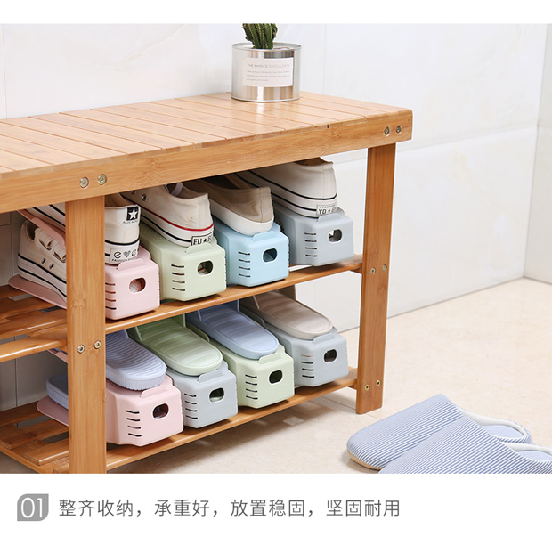 Lưu trữ đơn giản giá giày đôi hỗ trợ giày nhựa tích hợp phòng khách nhà ký túc xá đơn giản hiện đại giá lưu trữ giày - Kệ kệ treo tường đơn giản