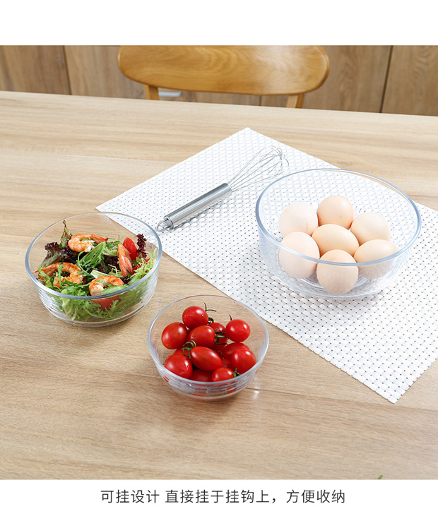 Trong suốt bát thủy tinh bát salad bộ đồ ăn gia đình bát súp sáng tạo tráng miệng bát chịu nhiệt lớn bát mì ăn liền bát trái cây khay đựng đồ ăn dặm cho bé