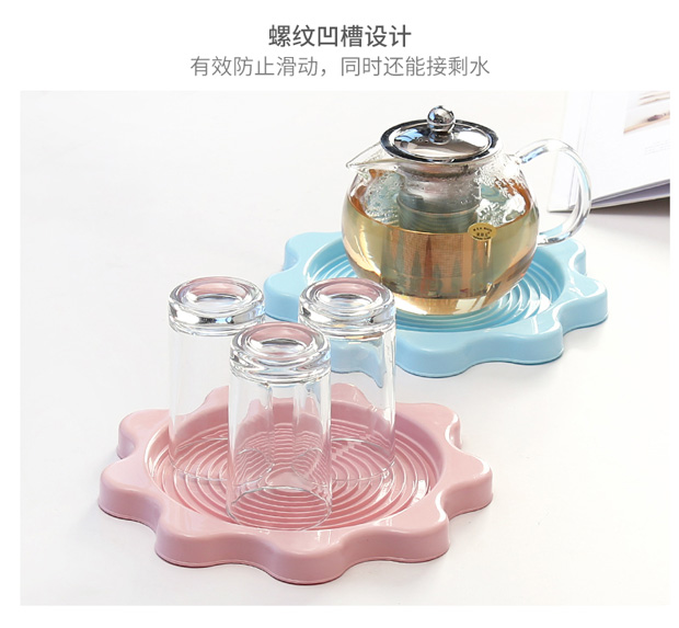 Nhựa Ren Ấm Ấm Pad Pad Cách nhiệt Đa chức năng Dip Tea Cup Mat Cup Pad Ấm hơn Pad Ấm siêu tốc Pad Bàn Mat - Tách bình giữ nhiệt giá rẻ
