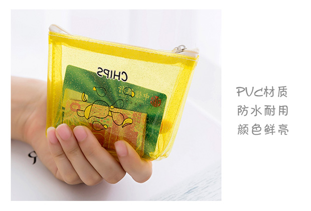 Mini nhỏ tươi ngắn ví nữ phiên bản Hàn Quốc dễ thương sinh viên trong suốt dây kéo nhỏ ví tiền xu túi túi ví pierre cardin