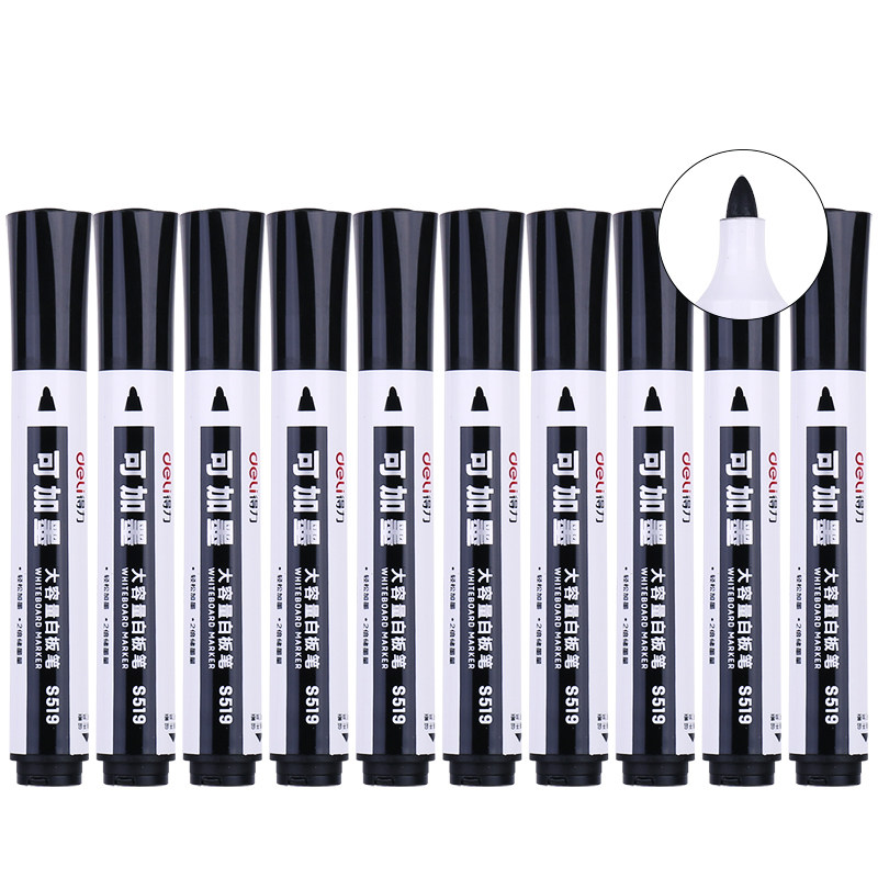 Able S519 can add ink white board pen large capacity black blue red office teaching mark pen atom pen 10 support
