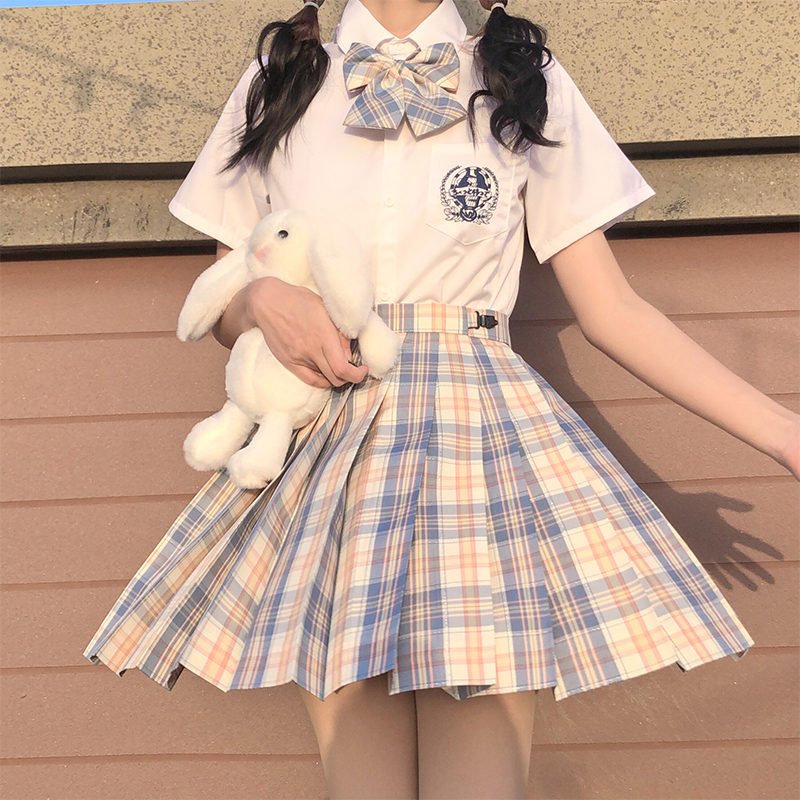 Spring Song Authentic Jk Uniform Skirt Set Summer High-Waisted Pleated Skirt School Style Skirt Original Short Skirt for Girls