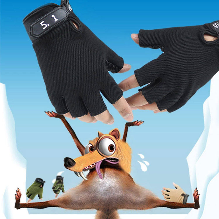 Children's tactical half-finger gloves special forces equipment fitness fishing men's and women's sports non-slip riding dumbbell gloves