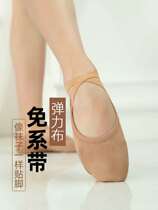 New dance shoes womens soft-soled practice shoes Adult full stretch cloth ballet lace-up free brown body cat claw shoes