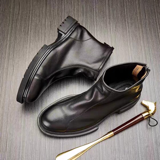 男士休闲马丁靴男时尚百搭真皮头层牛皮商务切尔西靴子男青年潮流