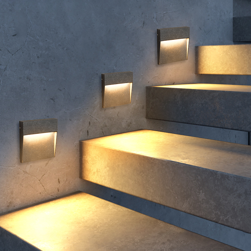 Generalized outdoor waterproof foot lamp garden villa corner lamp square round surface mounted step lamp led step lamp