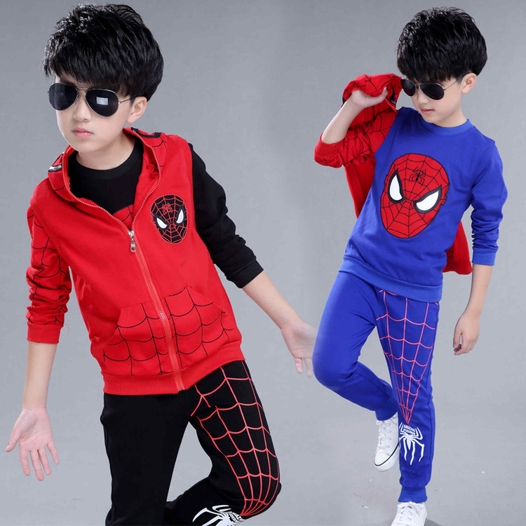 6 chàng trai mùa xuân và mùa thu phù hợp với 9 spiderman vest ba mảnh phù hợp với 7 chàng trai thể thao new 8 trẻ em của Altman quần áo