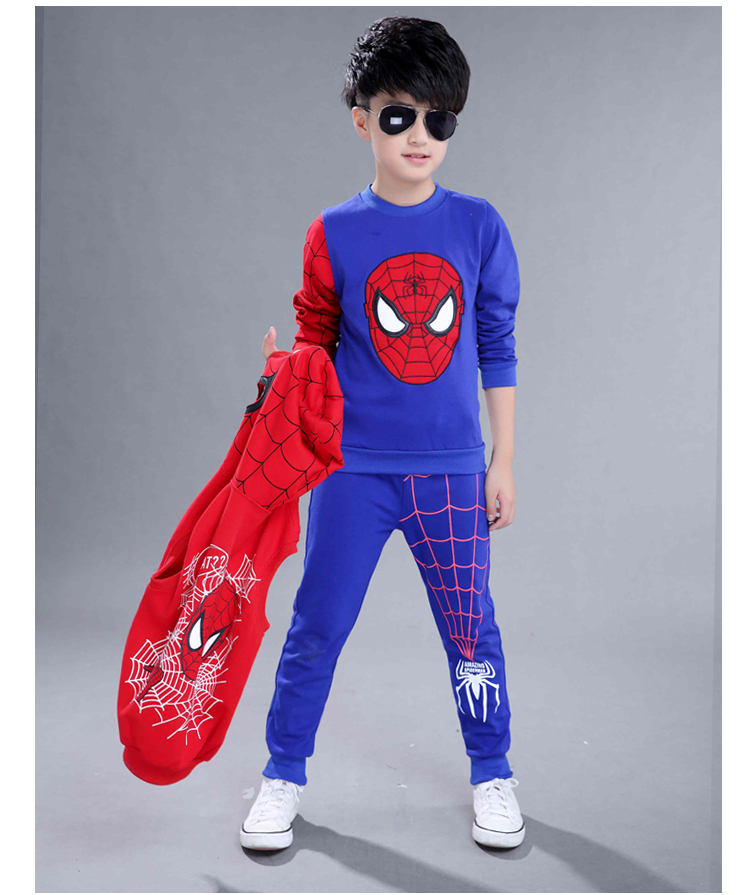 6 chàng trai mùa xuân và mùa thu phù hợp với 9 spiderman vest ba mảnh phù hợp với 7 chàng trai thể thao new 8 trẻ em của Altman quần áo