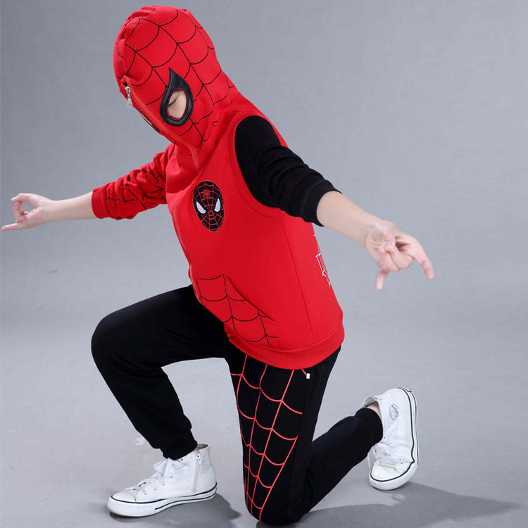 6 chàng trai mùa xuân và mùa thu phù hợp với 9 spiderman vest ba mảnh phù hợp với 7 chàng trai thể thao new 8 trẻ em của Altman quần áo