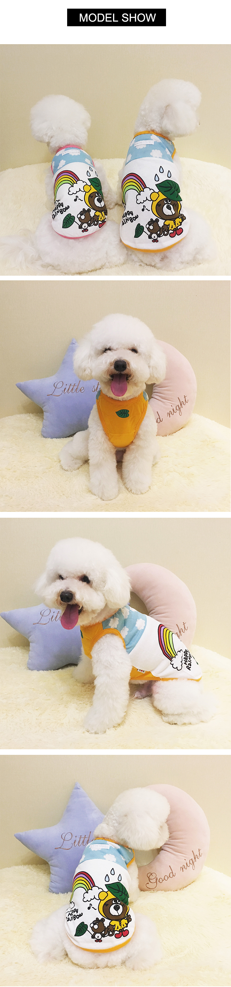 Acole pet Nhật Bản và Hàn Quốc mùa hè cotton jersey vest cat dog quần áo Teddy gấu mùa hè quần áo thú cưng - Quần áo & phụ kiện thú cưng áo mưa cho chó lớn