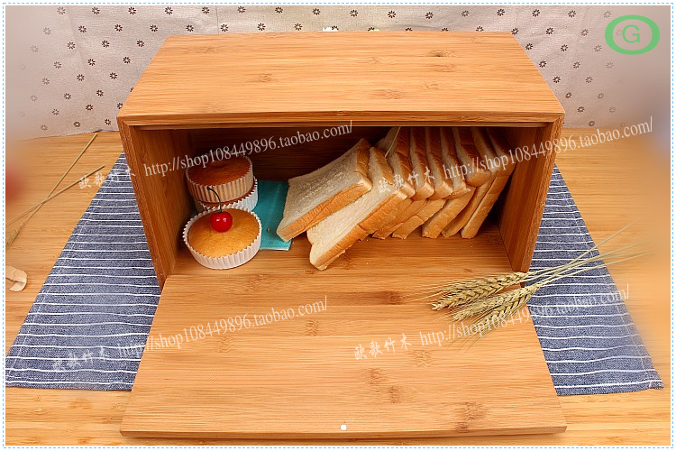 hộp nhựa 4 ngăn Dụng cụ lưu trữ gia dụng Hộp lưu trữ đồ dùng nhà bếp Hộp lưu trữ thực phẩm Hộp lưu trữ tre Hộp bánh mì tre túi vải đựng đồ cỡ lớn