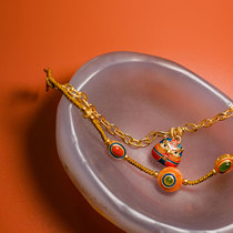 The noisy witch shop | Original design silver gold-plated double layer safety blessing hand rope bracelet womens ethnic style inlay