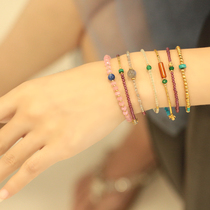 Haunted witch shop 7nows) Custom seven chakras full good luck crystal bracelet for women candy color agate hand string