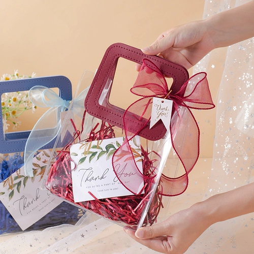 Прозрачная льняная сумка, упаковка, подарочная коробка, подарок на день рождения