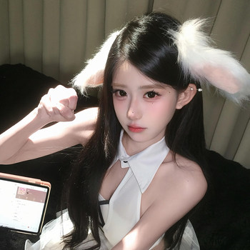 Cute and Adorable Lop-Eared Rabbit Headwear for Women, Lolita Sweet Girl Kc Animal Ear Hair Accessory, Cosplay Realistic Plush Headband