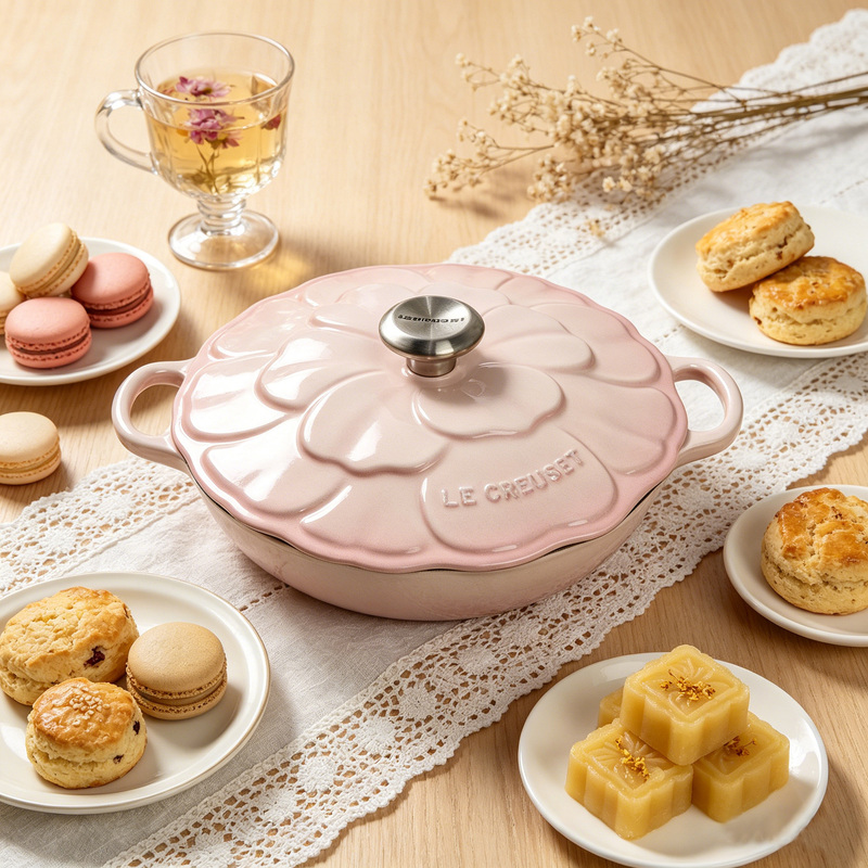 Cool Color Le Creuset Enamel Cast Iron Pot Berry Rose Gold/Shell Pink Seafood Pot Petal Pot Pumpkin Pot