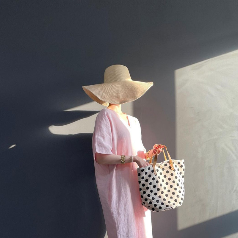 Large along straw hat women summer holiday seaside large peak beach hat sunscreen sunscreen style new grass visor sunhat sunhat