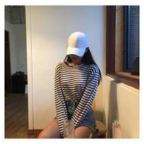 ins solid white duck tongue hat spring and summer new men and women travel Joker Korean sunshade baseball cap tide niche