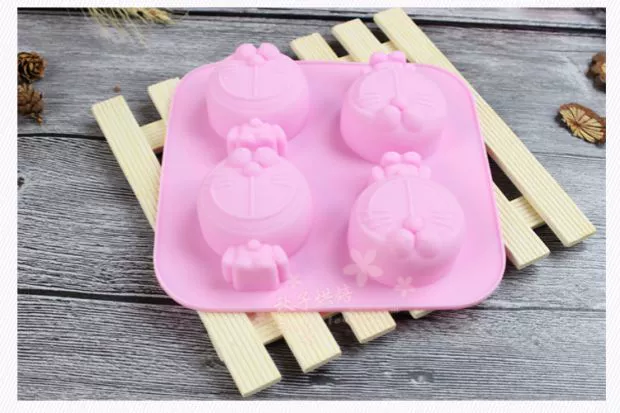 4 khuôn phim hoạt hình silicone thậm chí nhiệt độ cao bánh trung thu thạch bánh pudding khuôn nướng bánh hấp trái tim hấp lò - Tự làm khuôn nướng khuon banh bao