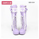 Round-toe LOLITA boots sweet lace bow ຮູບຫົວໃຈສູງ ເກີບ Lolita Princess 8166