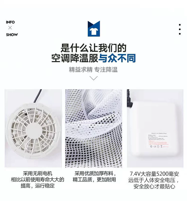 Quần áo điều hòa Quần áo đi làm nam có quạt điện Quần áo làm mát mùa hè Điện lạnh nam công trường thợ hàn Quần áo bảo hộ lao động áo lưới bảo hộ áo bảo hộ