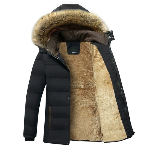 Зимний пуховик с пухом, утепленная куртка, для мужчины среднего возраста