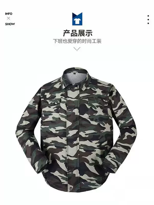 Mùa hè công nhân công trường làm việc sạc quạt điện lạnh điều hòa không khí quần áo làm việc làm mát quần áo mát mẻ nam giới áo gile bảo hộ quần bảo hộ nam