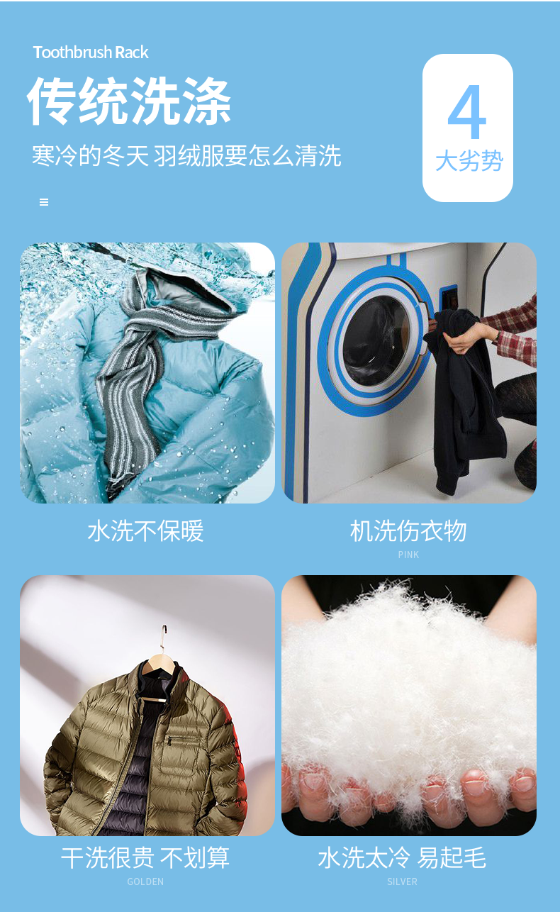 羽绒服干洗剂 免水洗清洁剂 200ml/瓶 图3