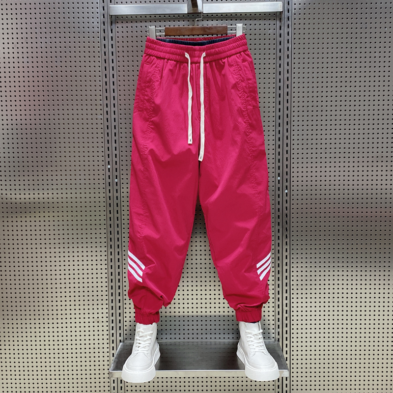 Spring and Summer Loose Casual Pants for Men, Fashionable Versatile Striped Jogger Trendy Sports Pants, Youth Chinese Style Harem Pants