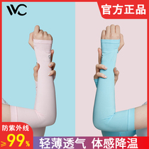 South Korea VVC summer ice sleeve sunscreen Ice Silk UV protection for men and women thin long driving sleeve arm sleeve