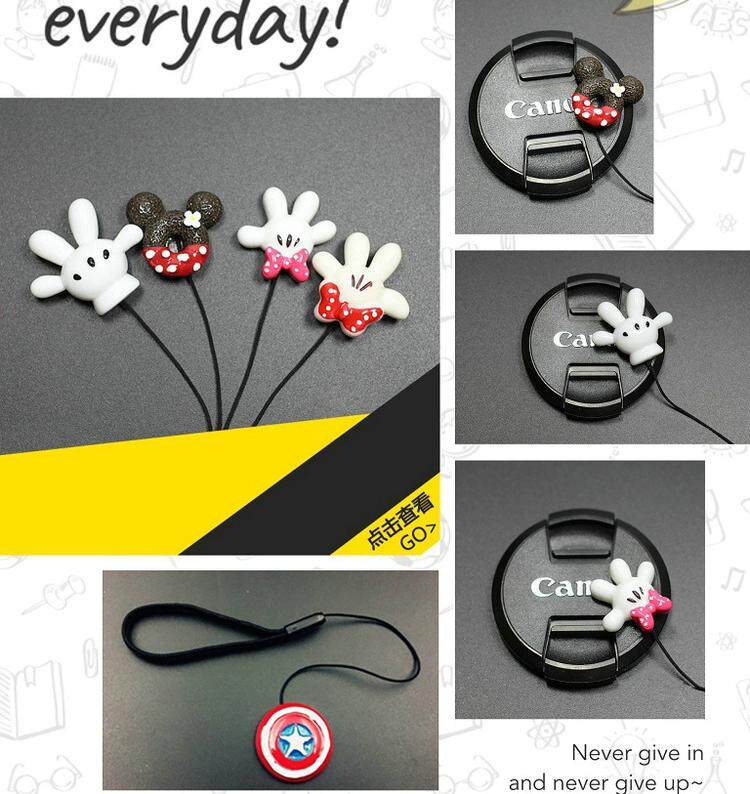 Digital Camera Lens Cover Anti-lost Rope Brown Bear Cony Rabbit Sally Kumamoto Bear Black Bear Micro SLR Accessories
