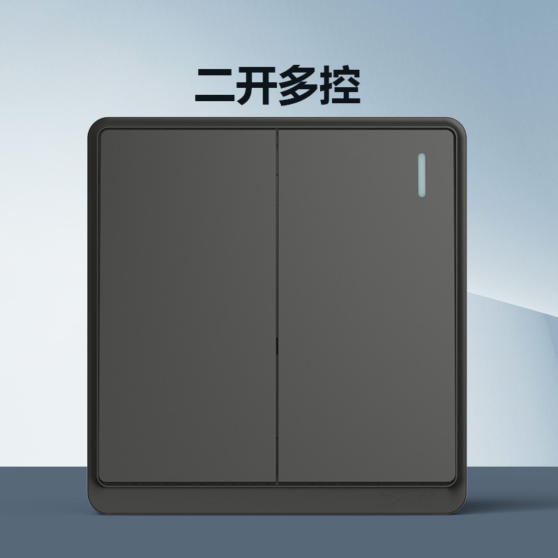 Zhengtai 86 black 1 open 2 two - bit multi - plug wall switch panel is dark