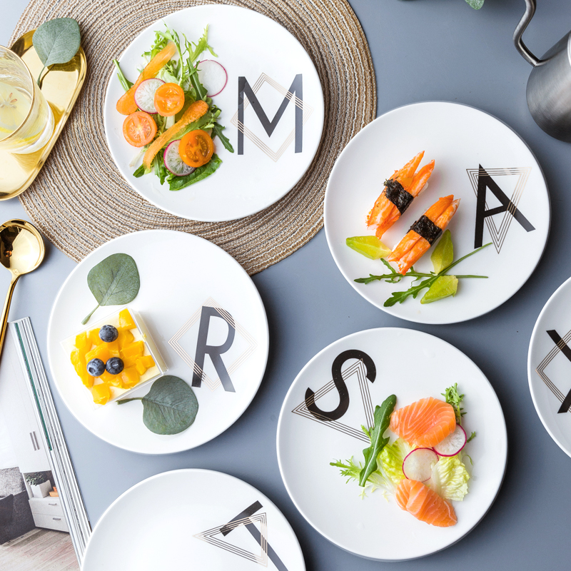 Shake Soundnet Red Steak Platter dishes cute and good looking fruit creative ins Wind Home Ceramic English Alphabet West Dining Tray