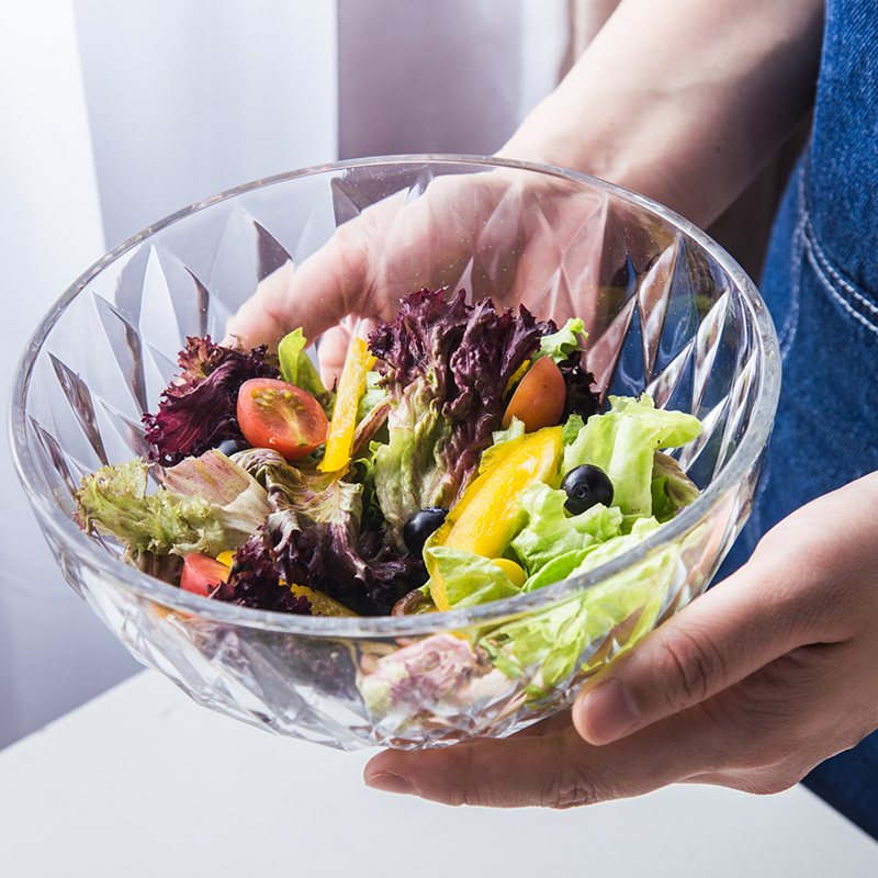 Vegetable Fruits Salads Glass Bowls Home Cutlery Day Style Creativity Cute Internet Red Dessert Crystal Clear Dishes