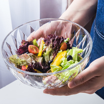 Vegetables and fruits salad glass bowl Household tableware Japanese creative cute net red dessert Crystal transparent plate