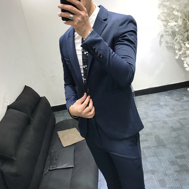 Mới đơn giản kinh doanh đơn giản phù hợp với Anh phù hợp với nam phiên bản Hàn Quốc của thời trang tự tu phù hợp với giới trẻ hai mảnh quần âu