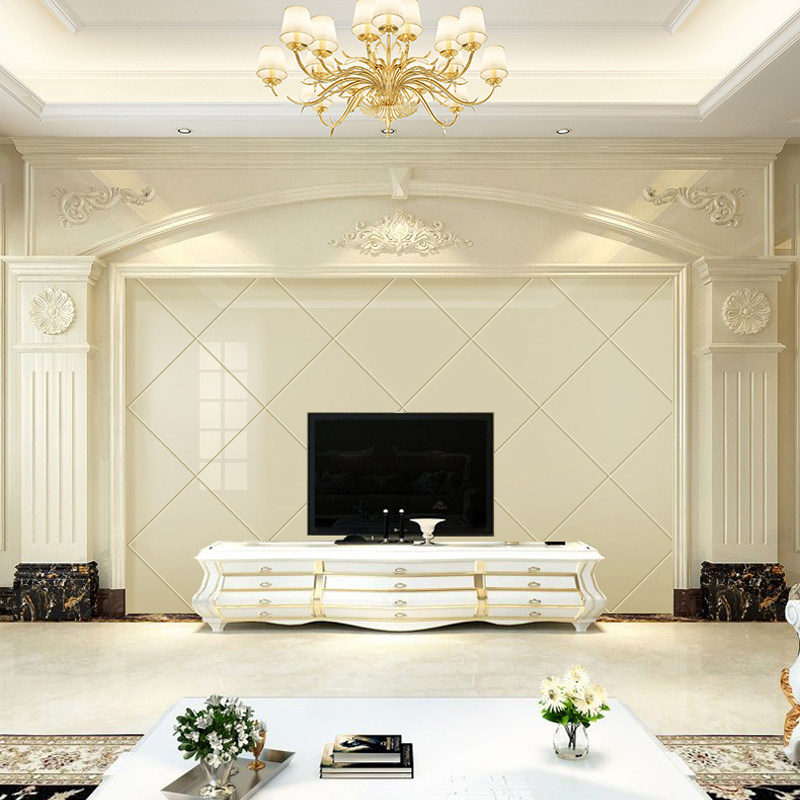 European-style Roman column TV background wall new Chinese-style microcrystalline large slab living room minimalist marble wall panel 2022