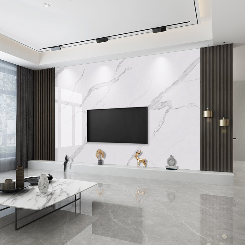 2021 New Rock board TV background wall Dali stone tile board modern light luxury living room microcrystalline film and television